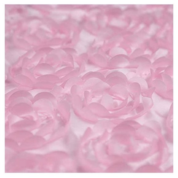 3D Floral Pink Rosette Tablecloth Rectangular 60 x102 Inches Floral Wedding Part - Picture 3 of 3